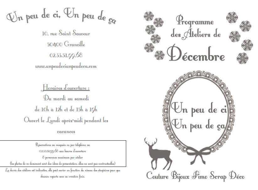 programmes ateliers decembre un peu de ci